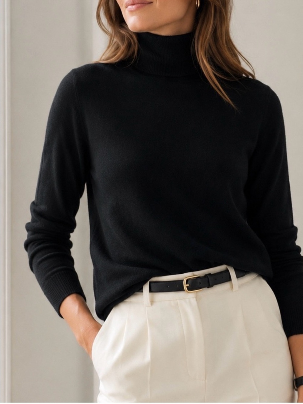 Quince || Mongolian Cashmere Turtleneck Sweater Black Medium NWT
